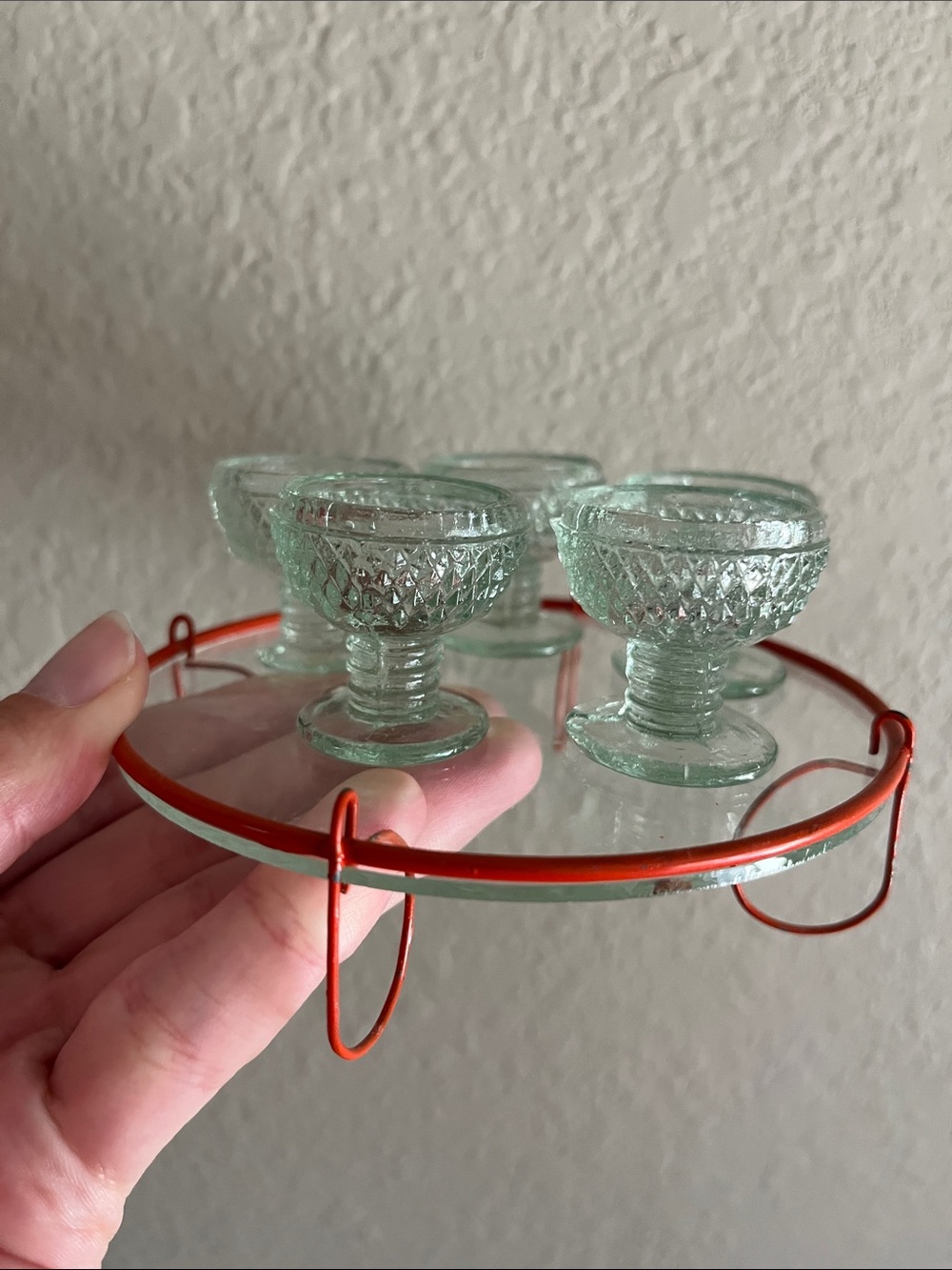 Vintage miniature table and glassware set